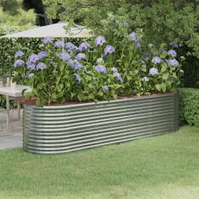 Garden Raised Bed Powder-coated Steel 116.5"x31.5"x26.8" Silver