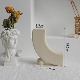 Simplicity Ceramic Vase Dry Flower Arrangement Home Decoration Ornament Living Room Display Art Vases (Option: C)