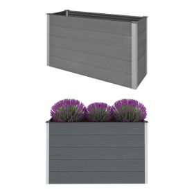 Garden Raised Bed WPC 59.1"x19.7"x35.8" Gray (Color: Gray)