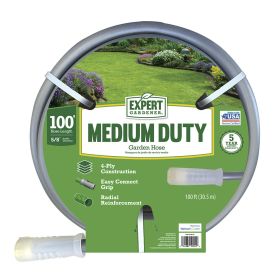 Expert Gardener 100 foot Medium Duty Garden Hose Gray (Brand: Expert Gardener)